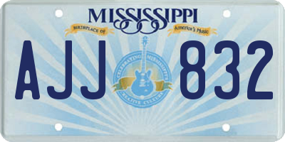 MS license plate AJJ832