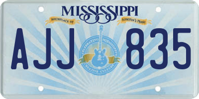 MS license plate AJJ835
