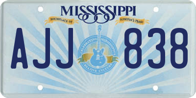 MS license plate AJJ838