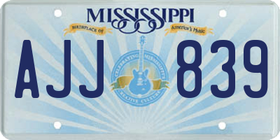 MS license plate AJJ839