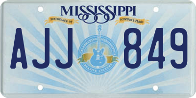 MS license plate AJJ849