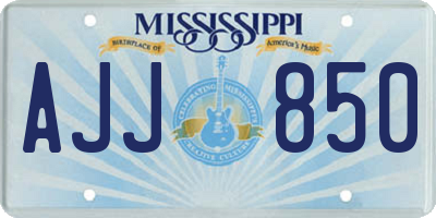 MS license plate AJJ850