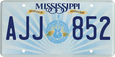 MS license plate AJJ852