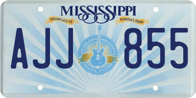 MS license plate AJJ855