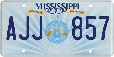 MS license plate AJJ857