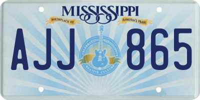 MS license plate AJJ865