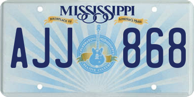 MS license plate AJJ868