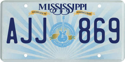 MS license plate AJJ869