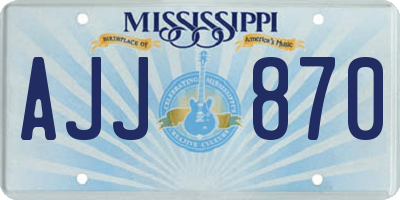 MS license plate AJJ870