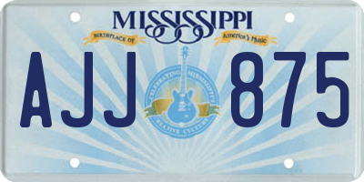MS license plate AJJ875