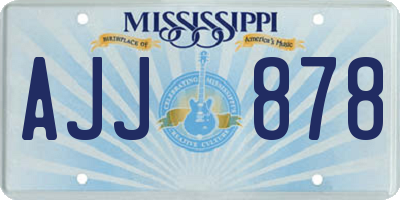 MS license plate AJJ878