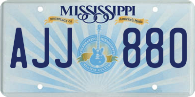 MS license plate AJJ880