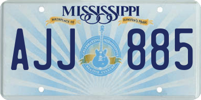 MS license plate AJJ885