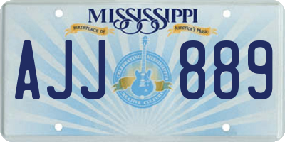 MS license plate AJJ889