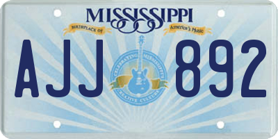 MS license plate AJJ892