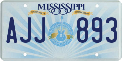 MS license plate AJJ893