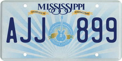 MS license plate AJJ899