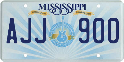 MS license plate AJJ900