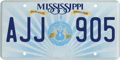 MS license plate AJJ905