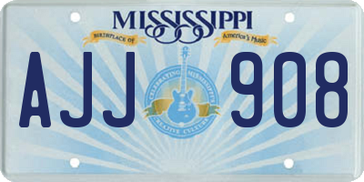 MS license plate AJJ908