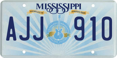 MS license plate AJJ910