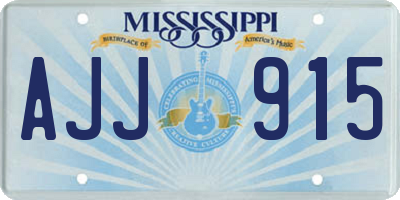 MS license plate AJJ915