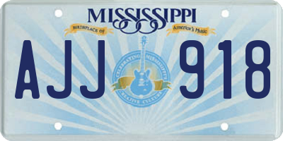 MS license plate AJJ918