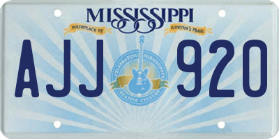 MS license plate AJJ920