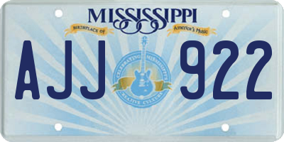 MS license plate AJJ922