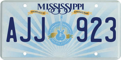 MS license plate AJJ923