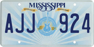 MS license plate AJJ924