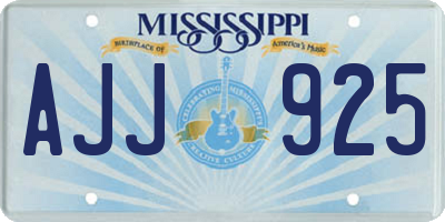 MS license plate AJJ925