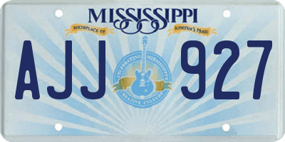 MS license plate AJJ927