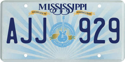 MS license plate AJJ929