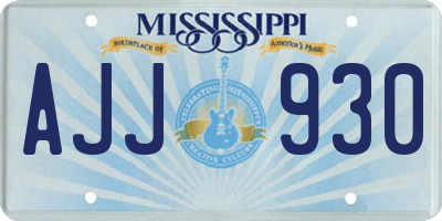 MS license plate AJJ930