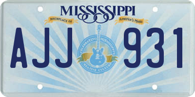 MS license plate AJJ931