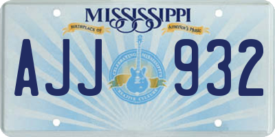 MS license plate AJJ932