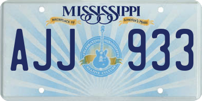 MS license plate AJJ933