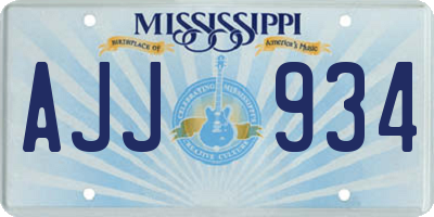 MS license plate AJJ934