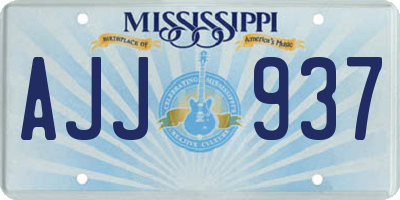 MS license plate AJJ937