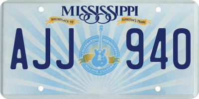 MS license plate AJJ940