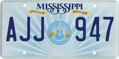MS license plate AJJ947