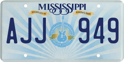 MS license plate AJJ949