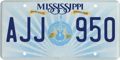 MS license plate AJJ950