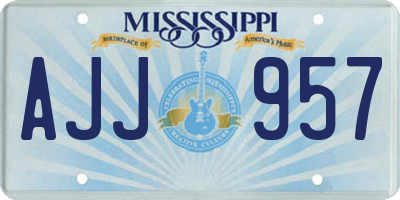 MS license plate AJJ957