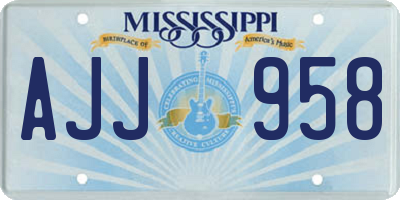 MS license plate AJJ958