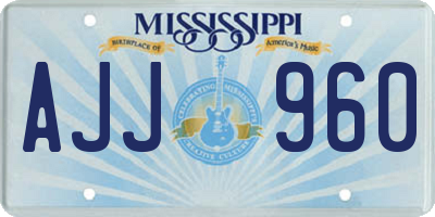 MS license plate AJJ960