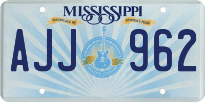 MS license plate AJJ962