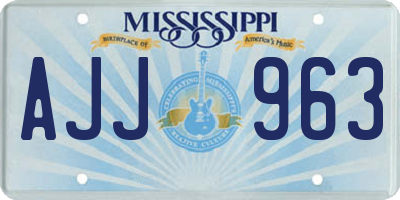 MS license plate AJJ963