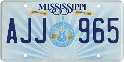 MS license plate AJJ965